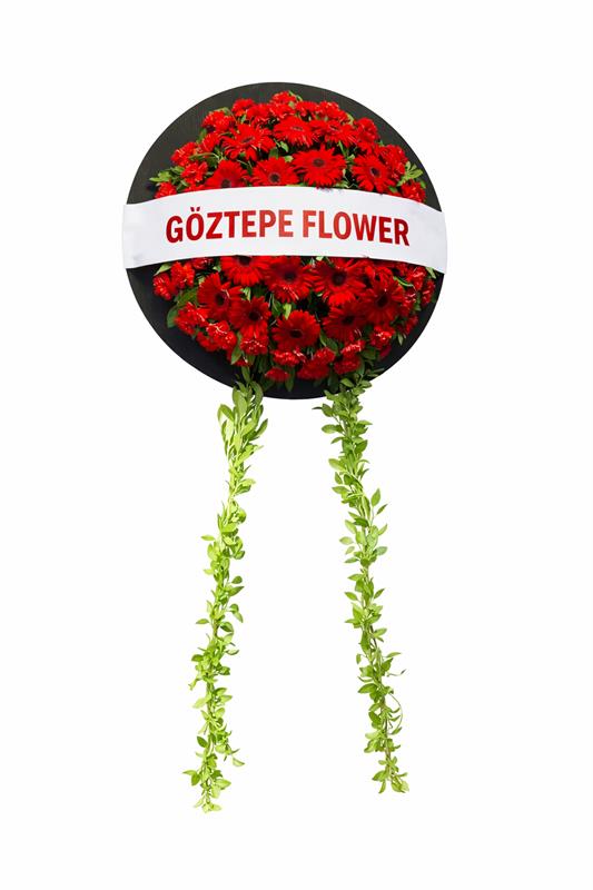 Kırmızı Gerberalı Cenaze Çelengi