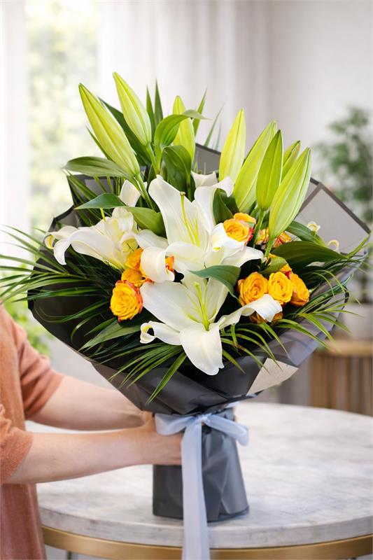 Sarı Dokunuş Lilyum Buketi