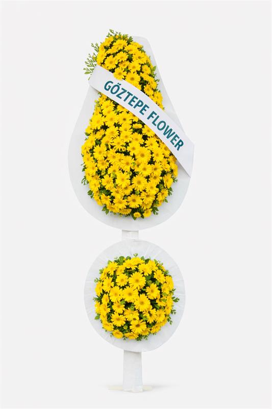 İkili Sarı Gerbera Çelenk