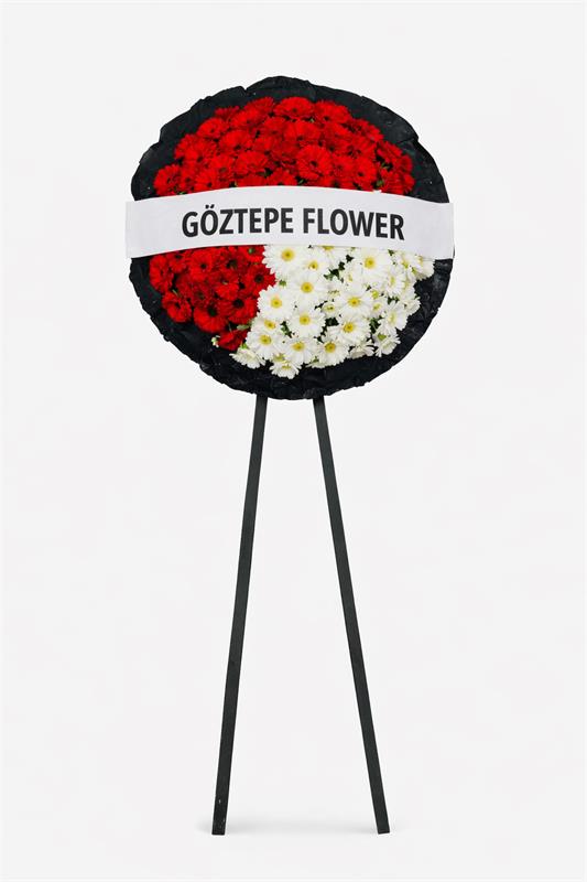 Kırmızı & Beyaz Klasik Cenaze Çelengi