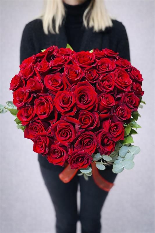 Kırmızı Gül Kalp Buketi