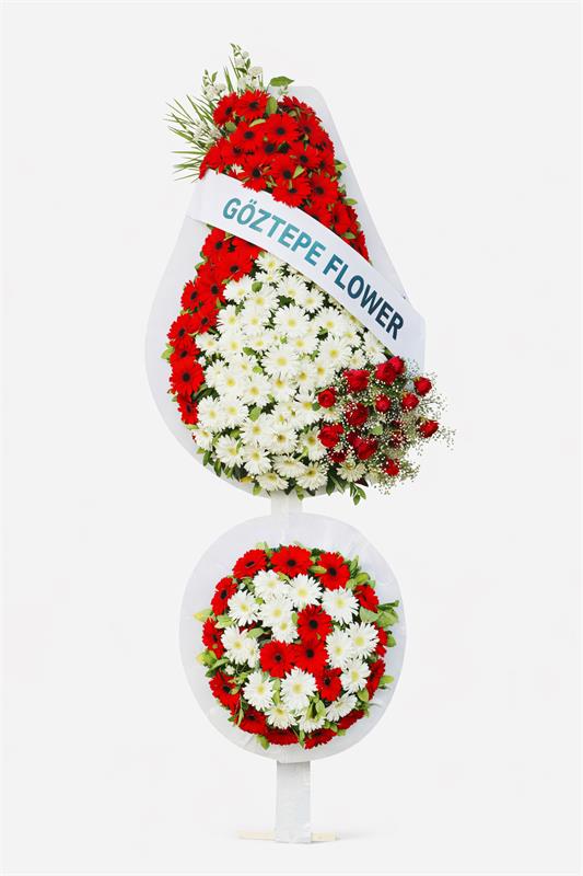 Kırmızı Beyaz Gerbera Açılış Çelengi