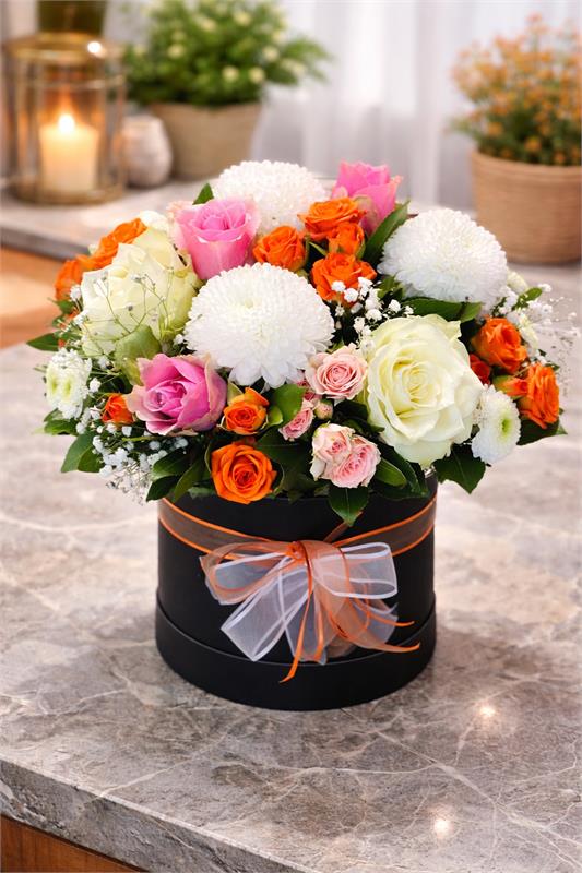 Zarif Renkler Gül & Krizantem Aranjmanı