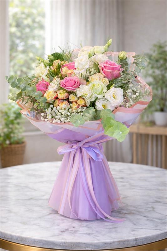 Pembe Beyaz Zarafet Buketi