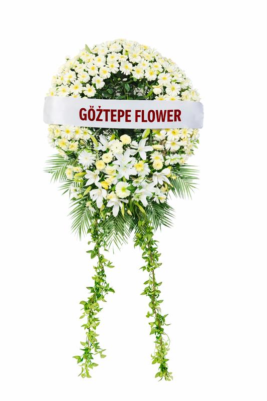 Büyük Boy Beyaz Cenaze Çelengi